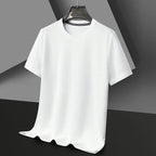 camiseta de manga corta con cuello redondo y gofres de verano para hombre, Top cómodo y transpirable de manga corta para uso informal - VibraStore