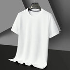camiseta de manga corta con cuello redondo y gofres de verano para hombre, Top de manga corta - VibraStore