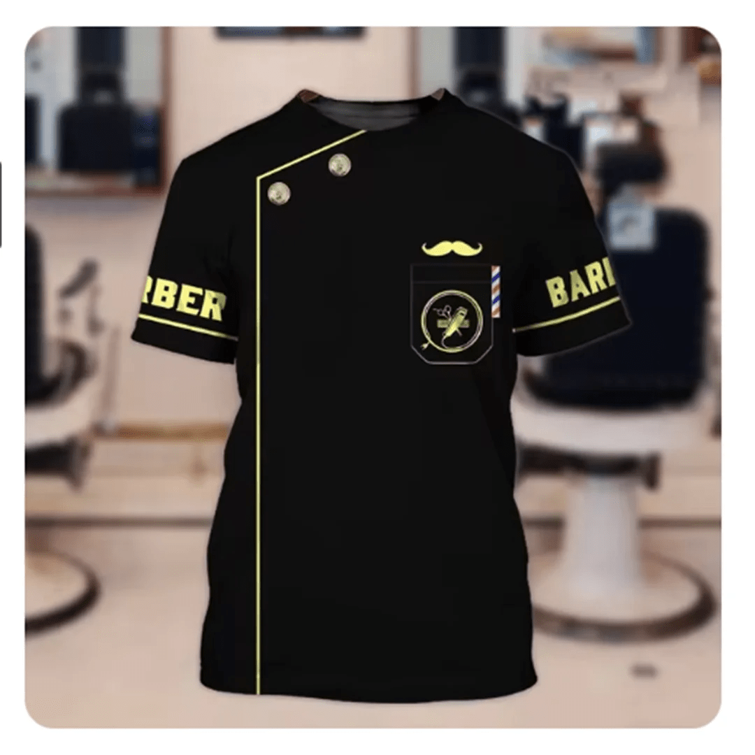 Camiseta para hombre, Tops de barbería, jersey de manga corta con estampado 3D, moda urbana de verano para hombre, ropa Vintage, camisetas Harajuku y2k - VibraStore