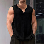 camisetas sin mangas de estilo americano para hombre, camisetas sin mangas populares a la moda con cuello en V - VibraStore