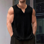 camisetas sin mangas de estilo americano para hombre, camisetas sin mangas populares a la moda con cuello en V - VibraStore