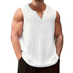 camisetas sin mangas de estilo americano para hombre, camisetas sin mangas populares a la moda con cuello en V - VibraStore