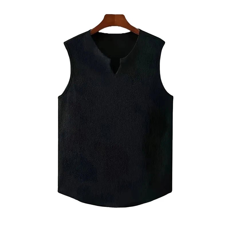 camisetas sin mangas de estilo americano para hombre, camisetas sin mangas populares a la moda con cuello en V - VibraStore