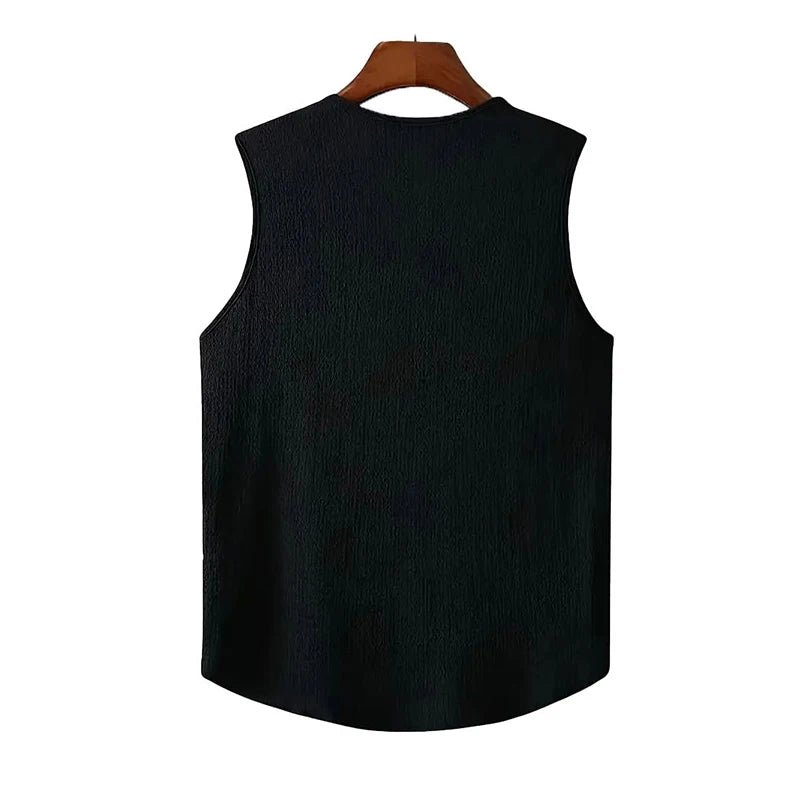 camisetas sin mangas de estilo americano para hombre, camisetas sin mangas populares a la moda con cuello en V - VibraStore