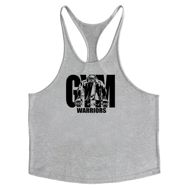 Camisetas sin mangas para culturismo y Fitness para hombre, ropa deportiva de marca para gimnasio, chalecos musculares de entrenamiento transpirables de algodón - VibraStore