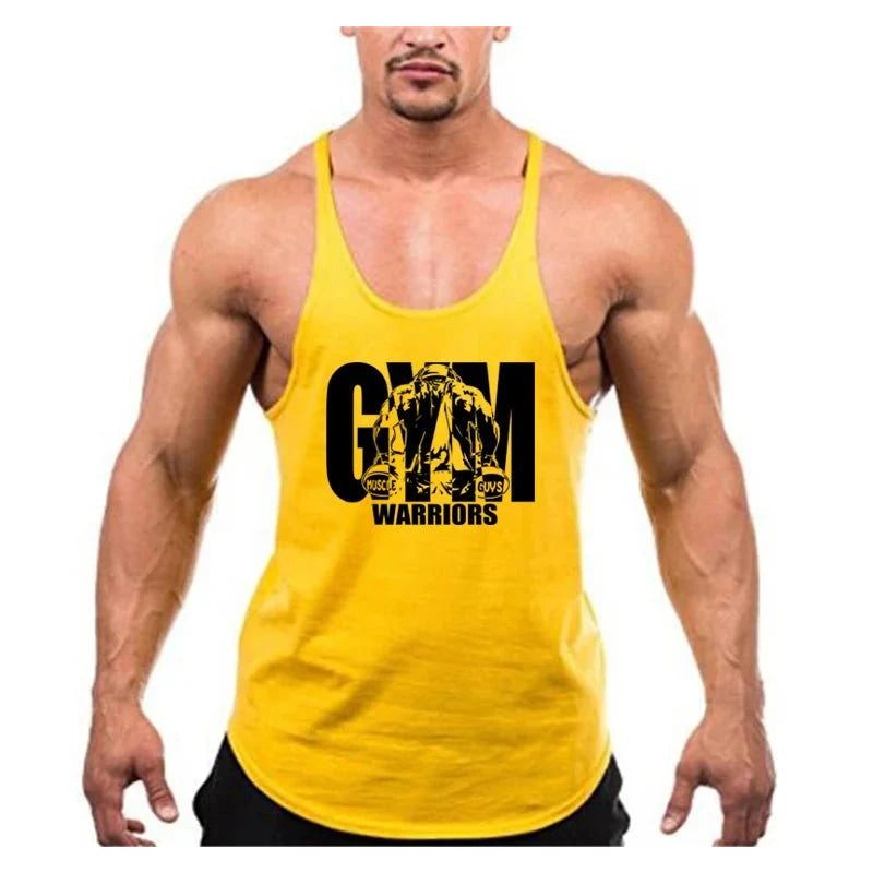 Camisetas sin mangas para culturismo y Fitness para hombre, ropa deportiva de marca para gimnasio, chalecos musculares de entrenamiento transpirables de algodón - VibraStore