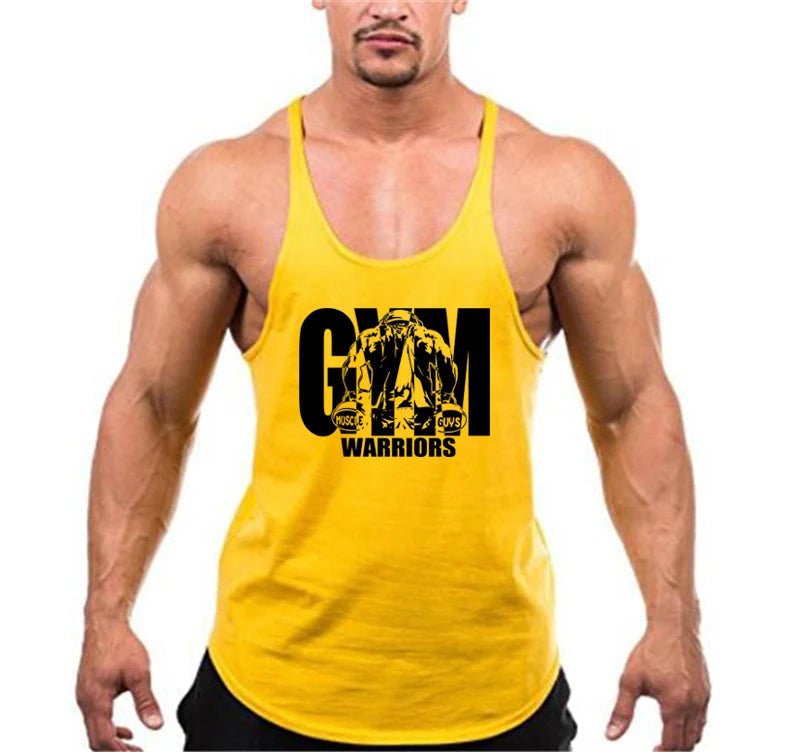 Camisetas sin mangas para culturismo y Fitness para hombre, ropa deportiva de marca para gimnasio, chalecos musculares de entrenamiento transpirables de algodón - VibraStore