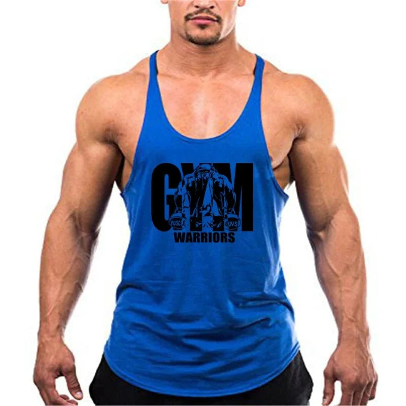Camisetas sin mangas para culturismo y Fitness para hombre, ropa deportiva de marca para gimnasio, chalecos musculares de entrenamiento transpirables de algodón - VibraStore