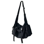 Canvas Crossbody Bags for Women Youth Men Fashion Casual Large Capacity Handbags Shoulder Bags Solid Color Ladies Messenger Bag - VibraStore