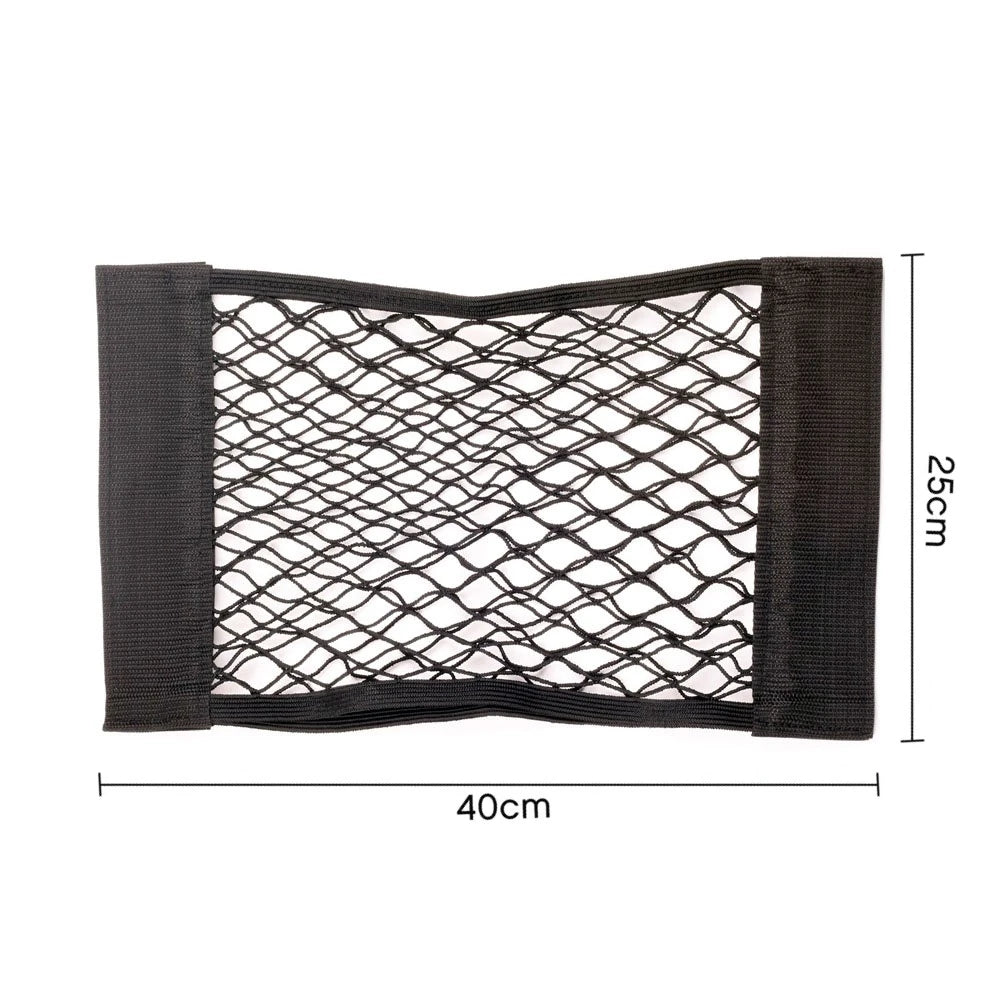 Car Back Rear Mesh Trunk Seat Elastic String Net Magic Sticker Universal Storage Bag Pocket Cage Auto Organizer Seat Back Bag - VibraStore