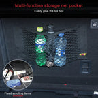 Car Back Rear Mesh Trunk Seat Elastic String Net Magic Sticker Universal Storage Bag Pocket Cage Auto Organizer Seat Back Bag - VibraStore