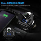 Car Bluetooth T20 Hands - free FM Transmitter MP3 Player Phone Charger - VibraStore