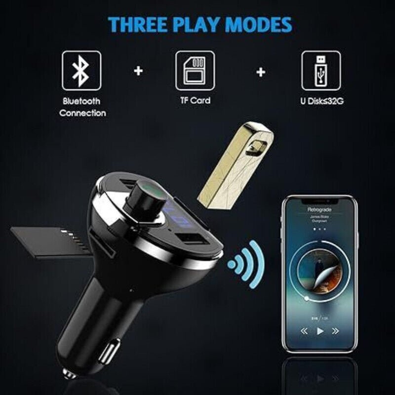 Car Bluetooth T20 Hands - free FM Transmitter MP3 Player Phone Charger - VibraStore