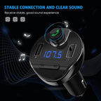 Car Bluetooth T20 Hands - free FM Transmitter MP3 Player Phone Charger - VibraStore