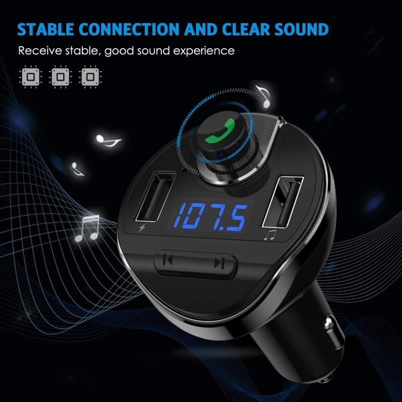 Car Bluetooth T20 Hands - free FM Transmitter MP3 Player Phone Charger - VibraStore