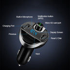Car Bluetooth T20 Hands - free FM Transmitter MP3 Player Phone Charger - VibraStore