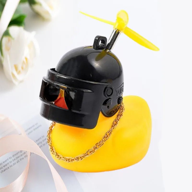 Car Broken Wind Helmet Small Yellow Duck Car Decoration Accessories Wind - breaking Wave - breaking Duck Cycling Decor Goods Gift - VibraStore