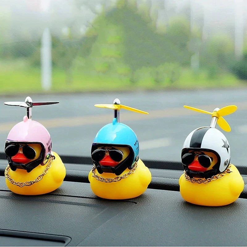 Car Broken Wind Helmet Small Yellow Duck Car Decoration Accessories Wind - breaking Wave - breaking Duck Cycling Decor Goods Gift - VibraStore