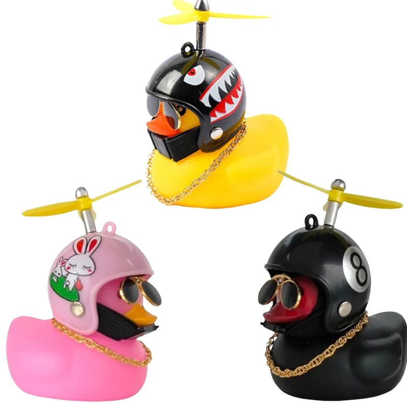 Car Broken Wind Helmet Small Yellow Duck Car Decoration Accessories Wind - breaking Wave - breaking Duck Cycling Decor Goods Gift - VibraStore