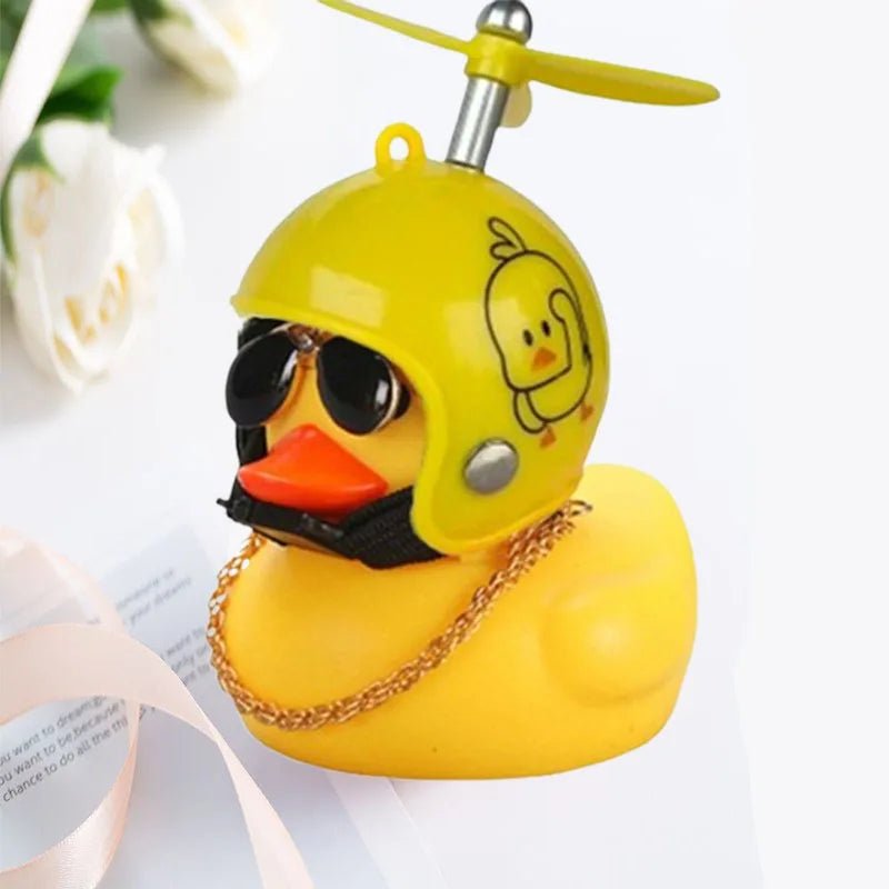 Car Broken Wind Helmet Small Yellow Duck Car Decoration Accessories Wind - breaking Wave - breaking Duck Cycling Decor Goods Gift - VibraStore