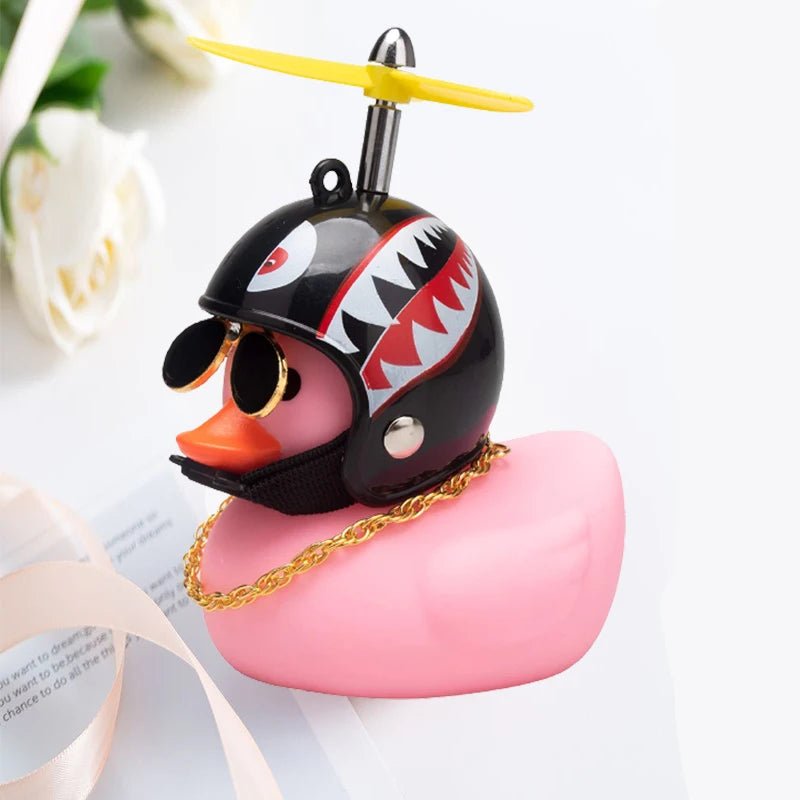 Car Broken Wind Helmet Small Yellow Duck Car Decoration Accessories Wind - breaking Wave - breaking Duck Cycling Decor Goods Gift - VibraStore