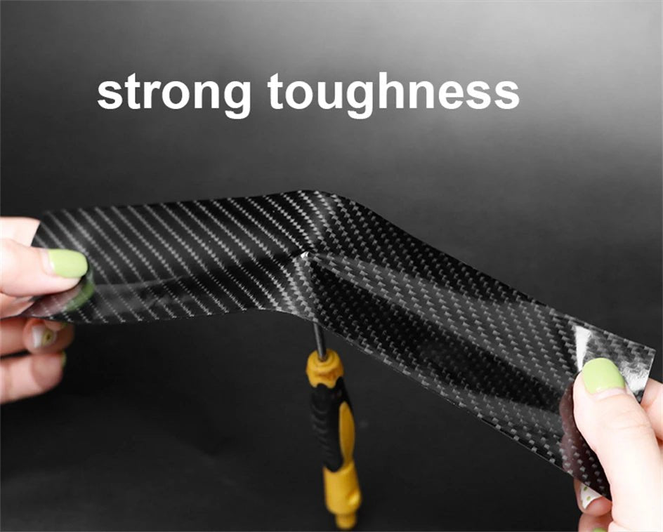 Car Door Edge Guards Door Sill Protector Black Waterproof 3D Carbon Fiber Anti Collision Film Scratch Cover Strip Stickers Tape - VibraStore
