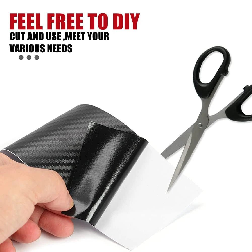 Car Door Edge Guards Door Sill Protector Black Waterproof 3D Carbon Fiber Anti Collision Film Scratch Cover Strip Stickers Tape - VibraStore