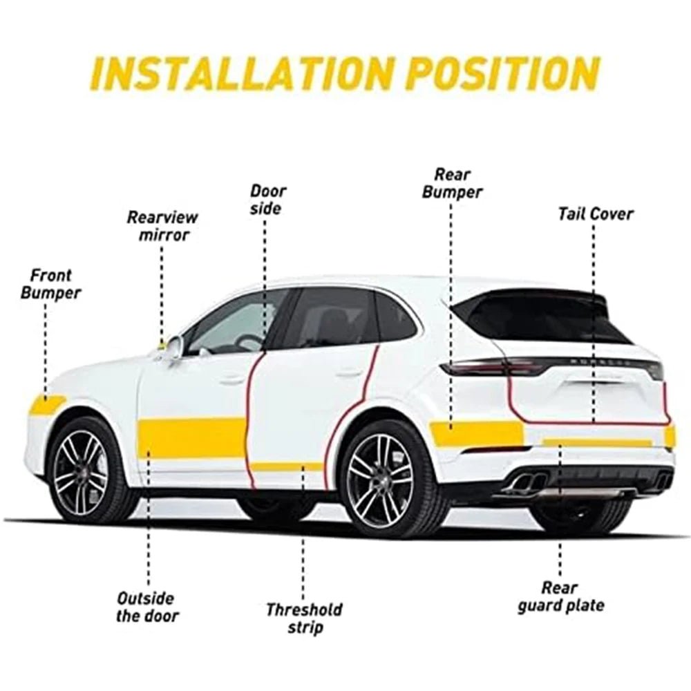 Car Door Edge Guards Door Sill Protector Black Waterproof 3D Carbon Fiber Anti Collision Film Scratch Cover Strip Stickers Tape - VibraStore