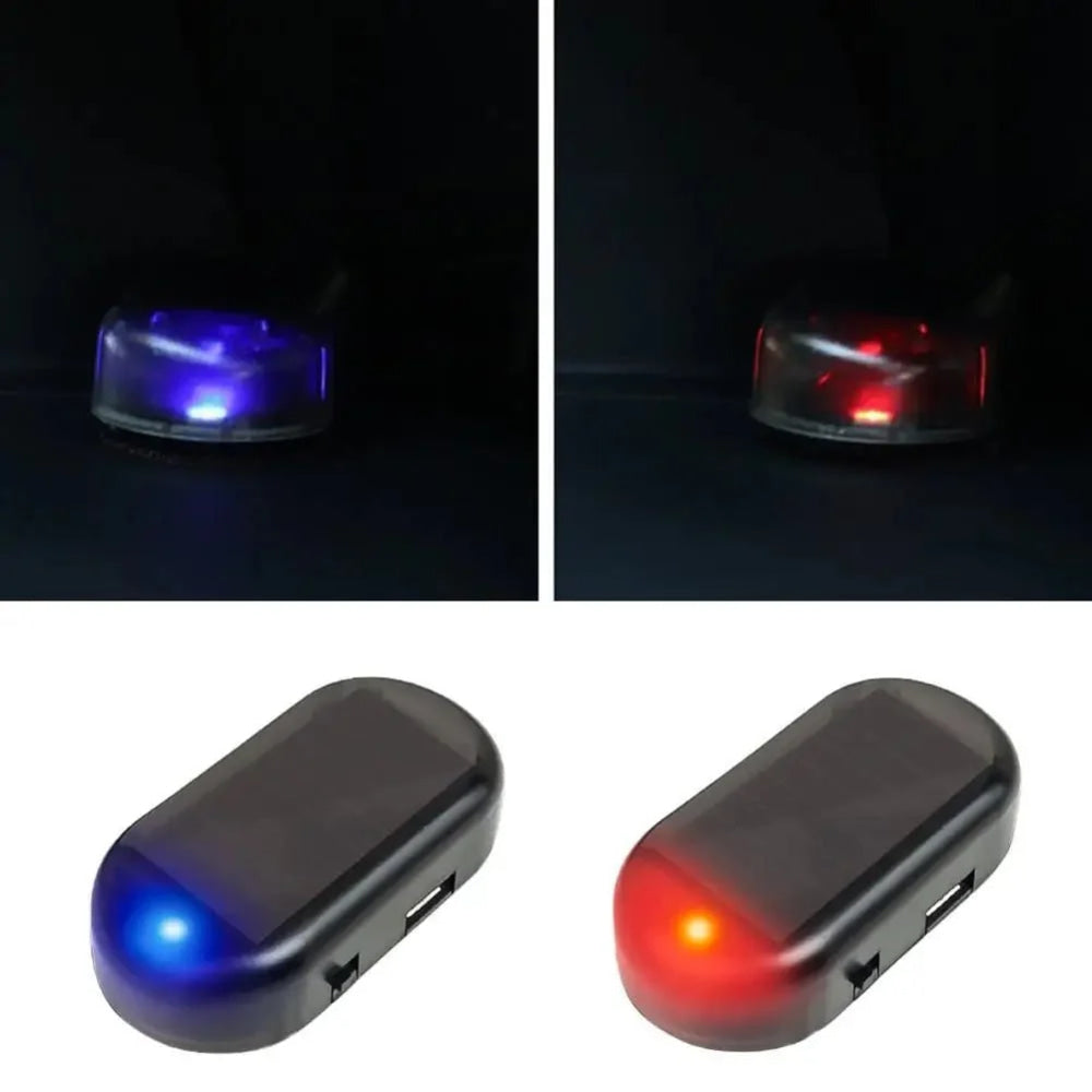 Car Fake Security Light Solar Powered Simulated Dummy Alarm Wireless Warning Anti - Theft Caution Lamp LED Flashing Lights - VibraStore
