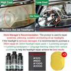 Car Headlight Restoration Polishing Kits Headlamp Scratch Remover Repair Cleaning Paste Remove Oxidation Headlight Polish Liquid - VibraStore
