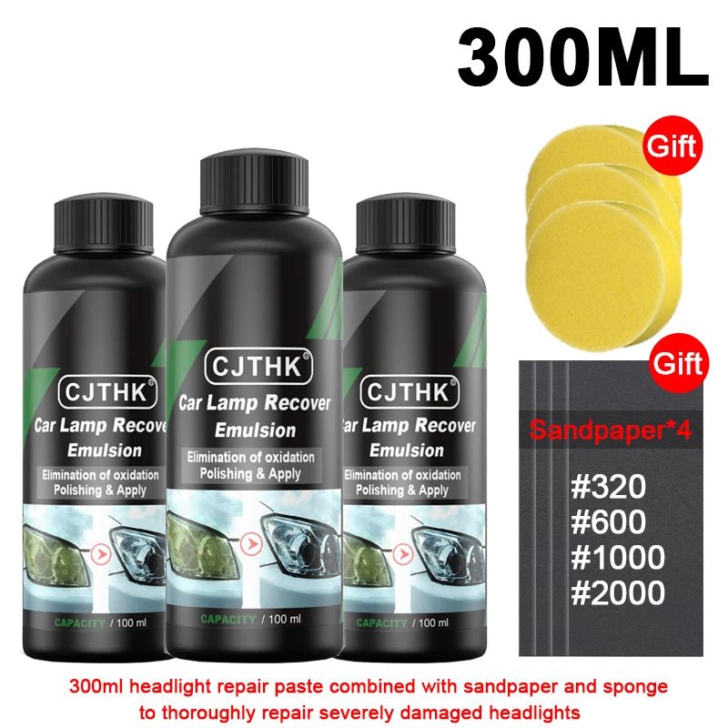 Car Headlight Restoration Polishing Kits Headlamp Scratch Remover Repair Cleaning Paste Remove Oxidation Headlight Polish Liquid - VibraStore