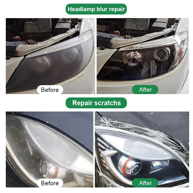Car Headlight Restoration Polishing Kits Headlamp Scratch Remover Repair Cleaning Paste Remove Oxidation Headlight Polish Liquid - VibraStore