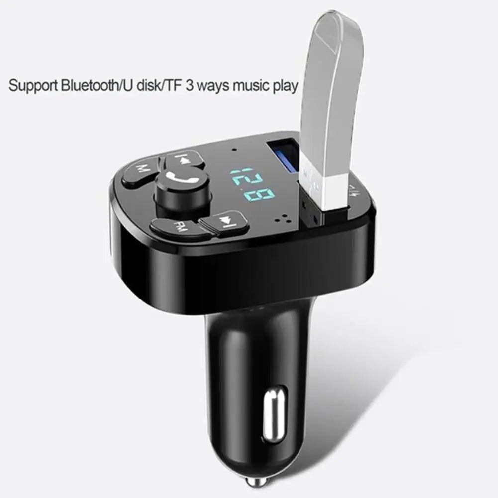 Car Mp3 Player Dual Usb Fast Charger Fm Bluetooth Receiver Bluetooth Compatible 5.0 Fm Transmitter Usb Flash Drive Plug Car Kit - VibraStore
