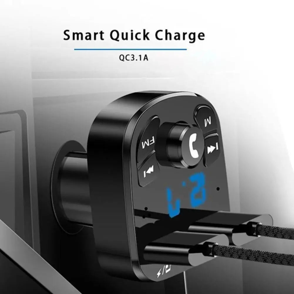 Car Mp3 Player Dual Usb Fast Charger Fm Bluetooth Receiver Bluetooth Compatible 5.0 Fm Transmitter Usb Flash Drive Plug Car Kit - VibraStore