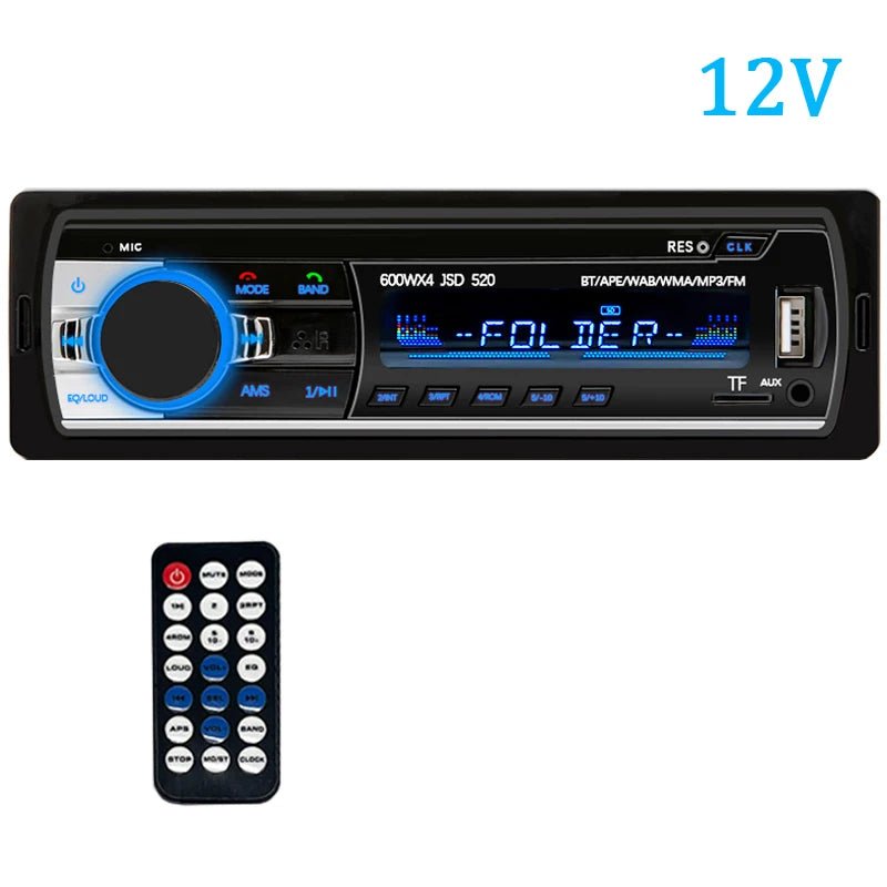 Car Radio 1 din Stereo Player Digital Bluetooth Car MP3 Player 60Wx4 FM Radio Stereo Audio Music USB/SD with In Dash AUX Input - VibraStore