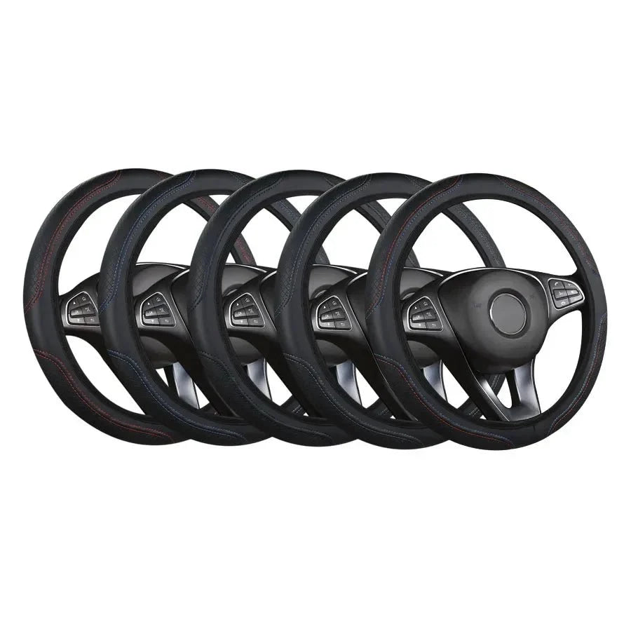 Car steering wheel cover has no inner ring Steering Wheel Cover Anti Slip Breathable Cover Universal Microfiber Leather - VibraStore