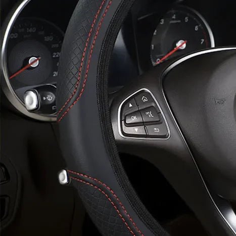 Car steering wheel cover has no inner ring Steering Wheel Cover Anti Slip Breathable Cover Universal Microfiber Leather - VibraStore