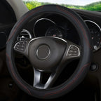 Car steering wheel cover has no inner ring Steering Wheel Cover Anti Slip Breathable Cover Universal Microfiber Leather - VibraStore
