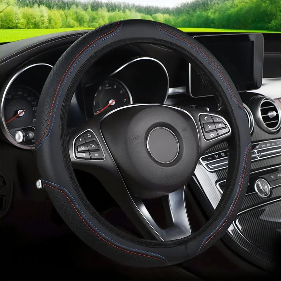 Car steering wheel cover has no inner ring Steering Wheel Cover Anti Slip Breathable Cover Universal Microfiber Leather - VibraStore