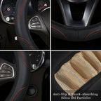 Car steering wheel cover has no inner ring Steering Wheel Cover Anti Slip Breathable Cover Universal Microfiber Leather - VibraStore