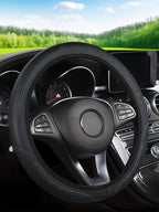 Car steering wheel cover has no inner ring Steering Wheel Cover Anti Slip Breathable Cover Universal Microfiber Leather - VibraStore