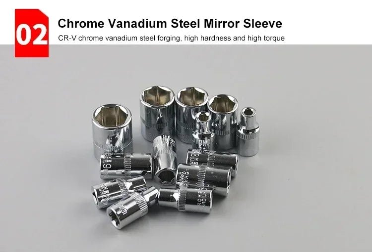 Car Toolbox Set Fast Ratchet Wrench 53/46pcs Socket Group Bit Industrial - grade Toolbox Auto Repair Tools Set Maintenance Amagi - VibraStore