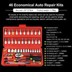 Car Toolbox Set Fast Ratchet Wrench 53/46pcs Socket Group Bit Industrial - grade Toolbox Auto Repair Tools Set Maintenance Amagi - VibraStore