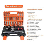 Car Toolbox Set Fast Ratchet Wrench 53/46pcs Socket Group Bit Industrial - grade Toolbox Auto Repair Tools Set Maintenance Amagi - VibraStore