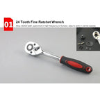 Car Toolbox Set Fast Ratchet Wrench 53/46pcs Socket Group Bit Industrial - grade Toolbox Auto Repair Tools Set Maintenance Amagi - VibraStore