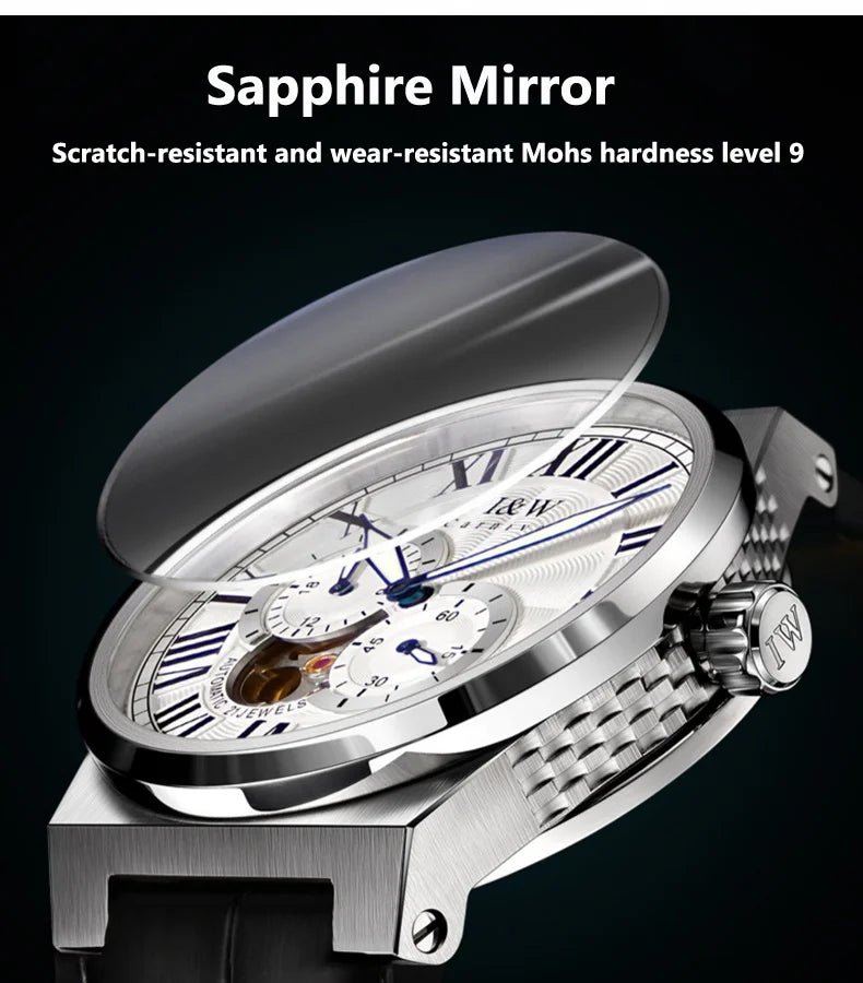 Carnival Brand IW High - end Series Luxury Skeleton Mechanical Watch for Men 50M Waterproof MIYOTA Movement Automatic Watches Mens - VibraStore
