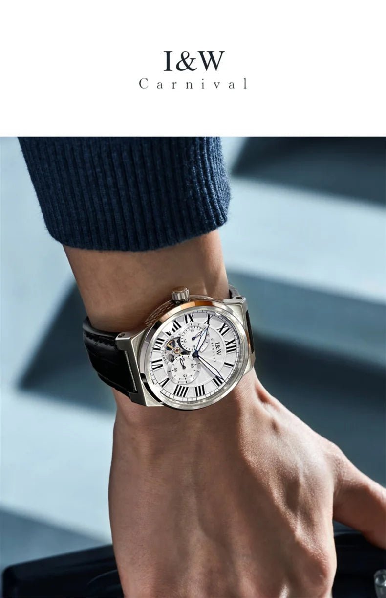 Carnival Brand IW High - end Series Luxury Skeleton Mechanical Watch for Men 50M Waterproof MIYOTA Movement Automatic Watches Mens - VibraStore
