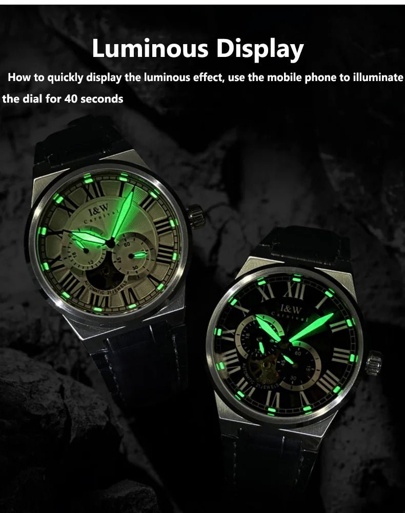 Carnival Brand IW High - end Series Luxury Skeleton Mechanical Watch for Men 50M Waterproof MIYOTA Movement Automatic Watches Mens - VibraStore