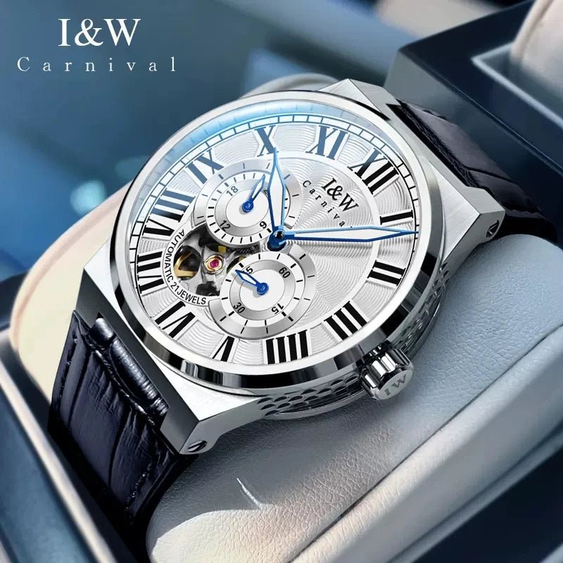Carnival Brand IW High - end Series Luxury Skeleton Mechanical Watch for Men 50M Waterproof MIYOTA Movement Automatic Watches Mens - VibraStore