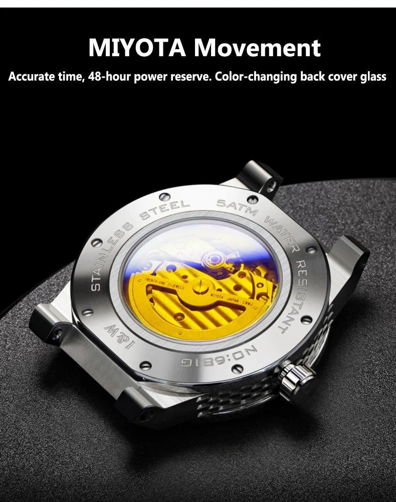 Carnival Brand IW High - end Series Luxury Skeleton Mechanical Watch for Men 50M Waterproof MIYOTA Movement Automatic Watches Mens - VibraStore